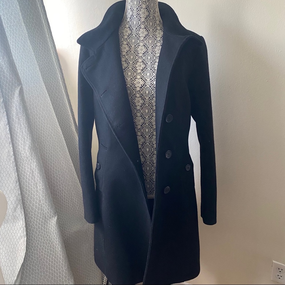 Soia & Kyo Wool Black Peacoat Made in Canada